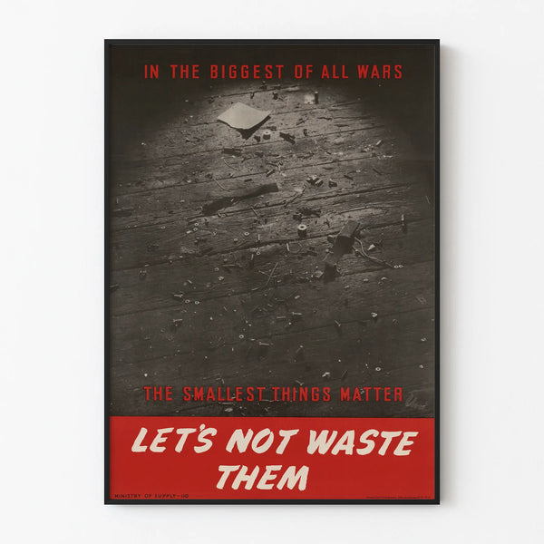 Vintage poster raising awareness about material waste