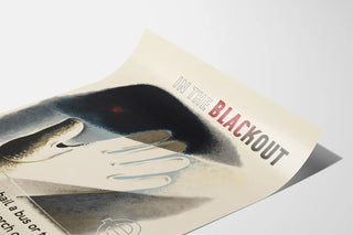 Vintage Black and White Poster « In The Blackout » Indicating Bus or Tram