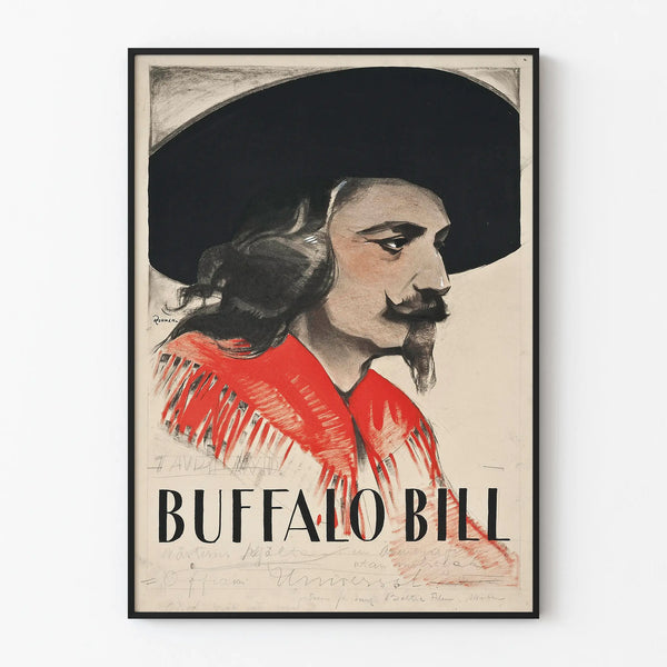 Vintage Buffalo Bill portrait poster for wall decoration