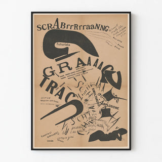 Futurist Typographic Poster Italian War and Explosion