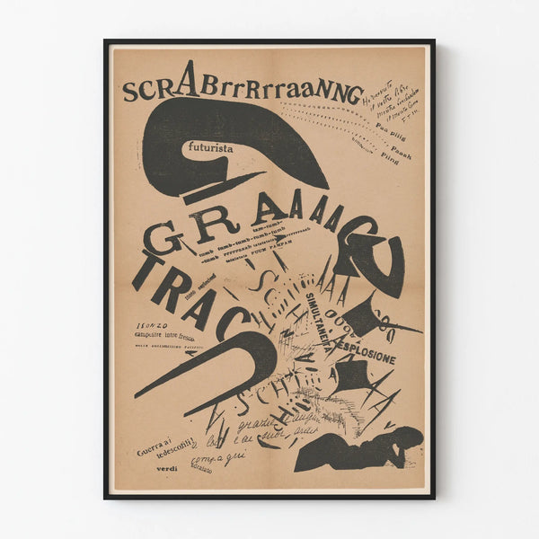 Futurist Typographic Poster Italian War and Explosion