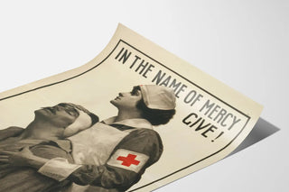 Vintage Poster In The Name of Mercy Give - Croix-Rouge Medicine