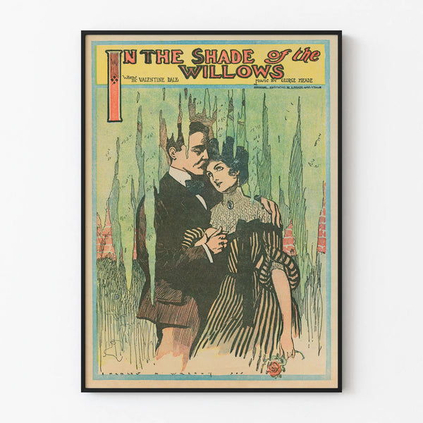 Vintage Romance Poster under the Willows