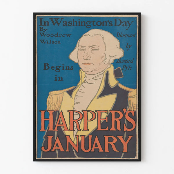 Vintage poster In Washington's Day - Historic wall decoration