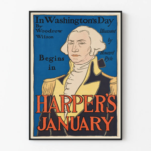 Vintage poster wall decoration Washington Harper's January