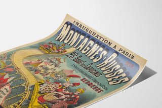 Vintage Poster for the Inauguration of Roller Coasters in Paris, Boulevard des Capucines