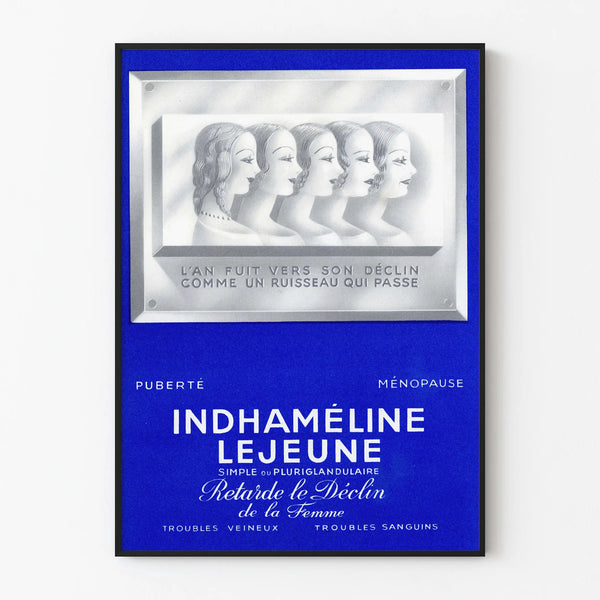 Vintage poster Indhameline Lejeune - Retro feminine wall decoration