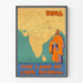Vintage India and Buddha Land Map Poster