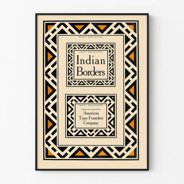 Indian Borders Wall Decoration Poster by American Type Founders