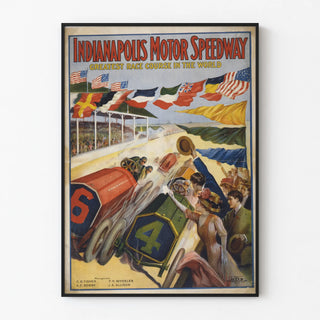 Vintage Indianapolis Motor Speedway Car Race Poster