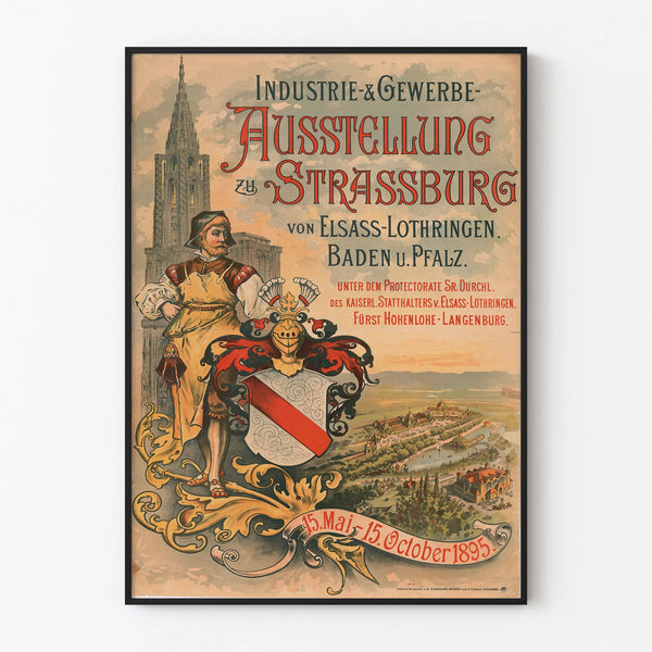 Vintage Poster Exhibition Industry and Commerce Strasbourg 1895