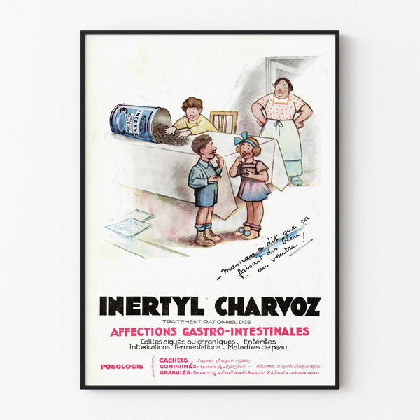 Vintage Poster Inertyl Charvoz - Treatment of Gastrointestinal Disorders