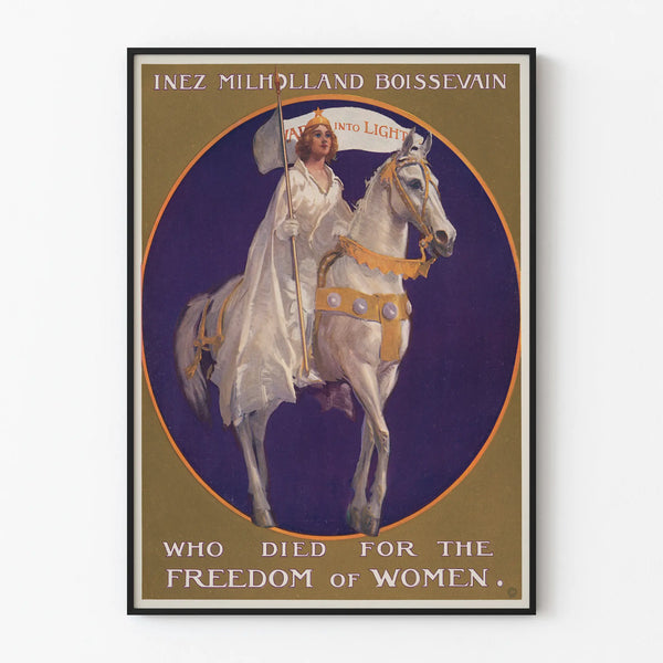 Vintage Poster of Inez Milholland Boissevain on a White Horse