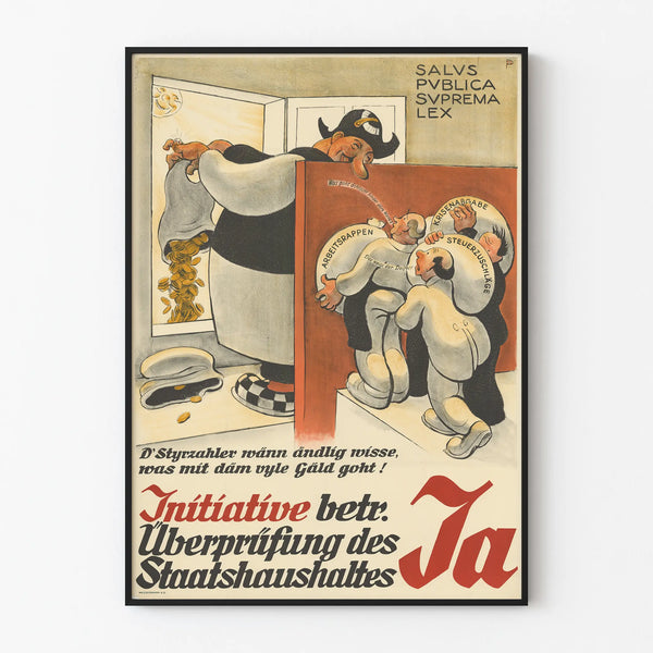 Vintage German political poster Public finance control initiative