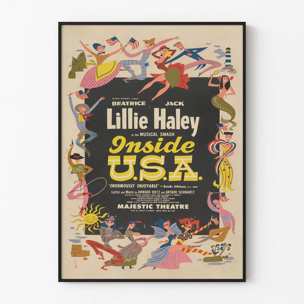 Vintage musical poster Inside U.S.A. Beatrice and Jack Lillie Haley