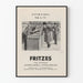 Vintage Poster of Antique Bookstore - Book Scene and Customers