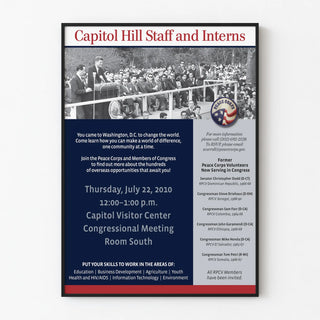 Event Poster Capitol Hill - Peace Corps and Interns 2010