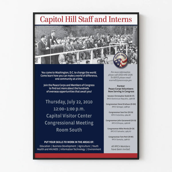 Event Poster Capitol Hill - Peace Corps and Interns 2010