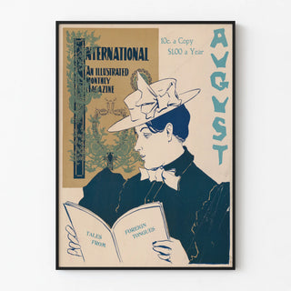 Vintage magazine poster illustrated by an elegant reader