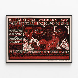 Poster Demonstration for Labor Day Celebration - Dolores Park — framed artwork on a wall