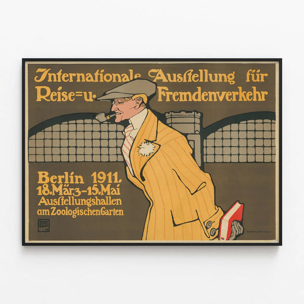 Vintage Poster for the International Travel Exhibition Berlin 1911 — framed artwork on a wall