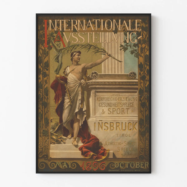 Vintage Poster for the International Exhibition Innsbruck 1896 - Sports Wall Decoration