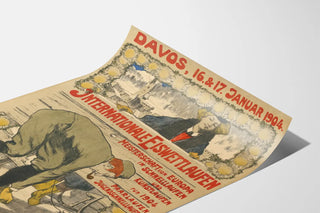 Vintage poster of Davos 1904 skating competition