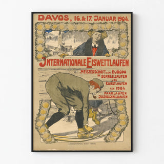 Vintage poster of Davos 1904 skating competition