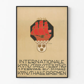Vintage poster for the 1914 International Art Exhibition Kunsthalle Bremen