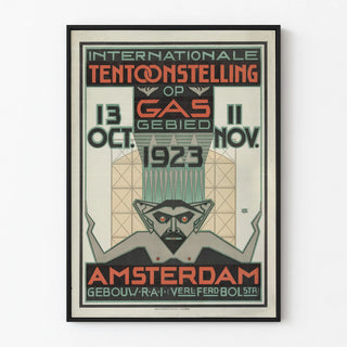 Vintage poster for the international gas exhibition 1923 Amsterdam