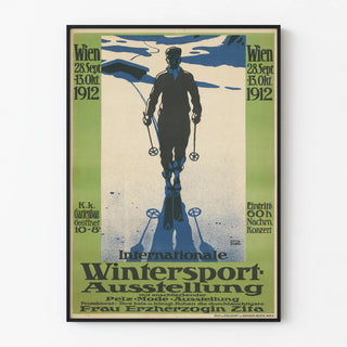 Vintage poster of the 1912 Vienna International Winter Sports Exhibition