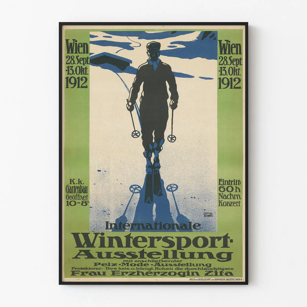 Vintage poster of the 1912 Vienna International Winter Sports Exhibition