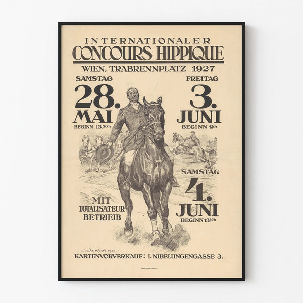 International Equestrian Competition Poster 1927 - Vintage Equestrian Wall Decoration