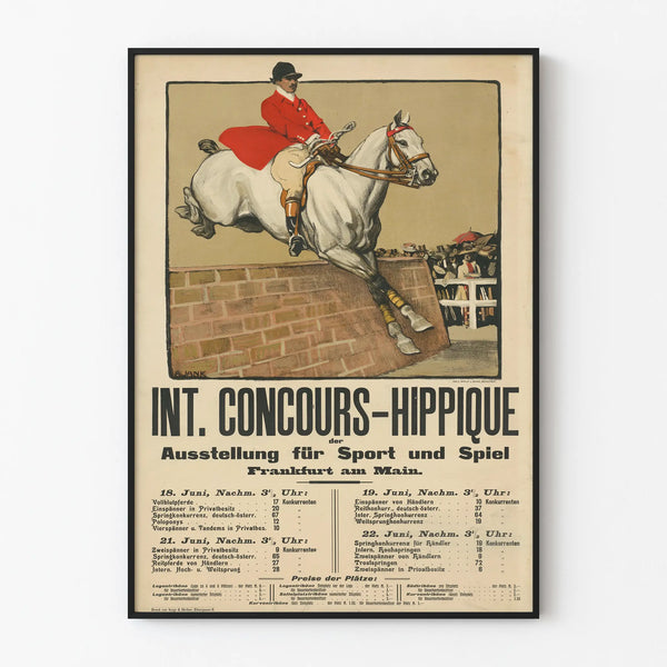 International Horse Show Poster - Vintage Equestrian Wall Decoration