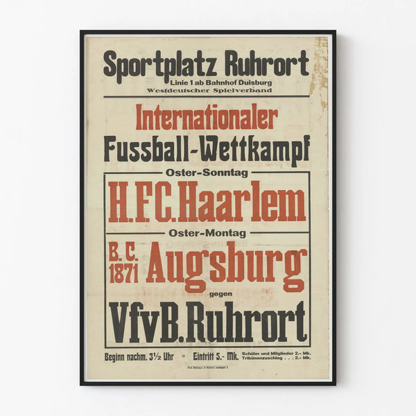 Vintage football poster Ruhrort Sportplatz