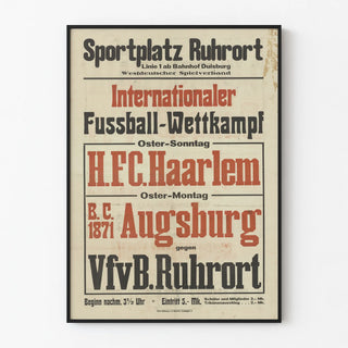 Vintage poster of the international football competition Sportplatz Ruhrort