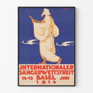 Vintage Poster for the International Singers Competition Basel 1914