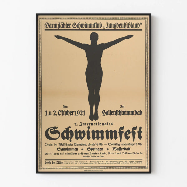 Vintage poster 1921 - 1st International Swimming Festival