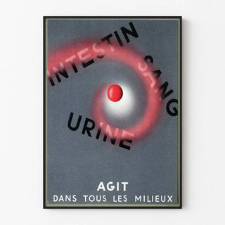 Vintage Medical Poster Intestine Blood Urine Action