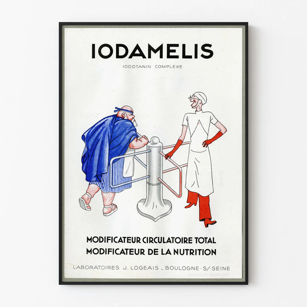 Vintage poster Iodamelis decorative for health and nutrition wall