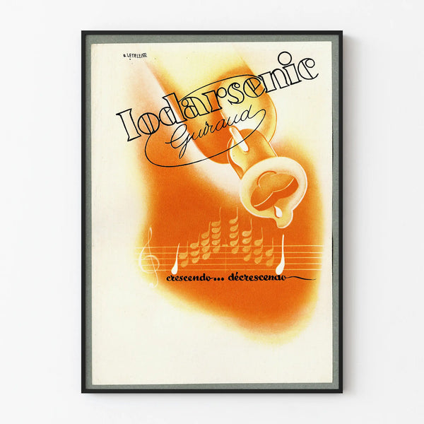 Vintage artistic poster Iodarsenic with musical aesthetic