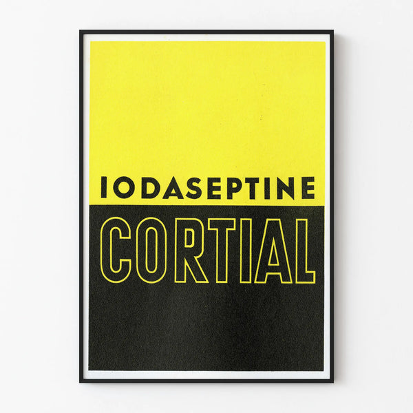 Decorative poster Iodaseptine Cortial two-tone design