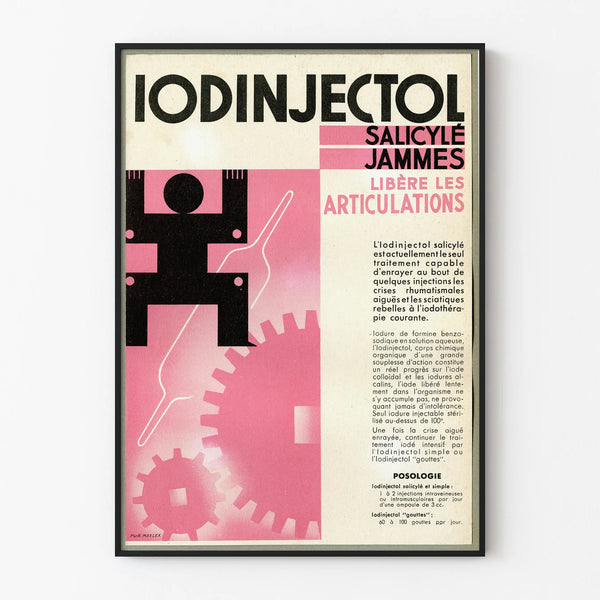 Vintage Poster Iodinjectol Salicylé - Retro Health Wall Decoration