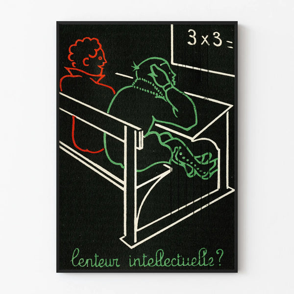 Vintage educational poster 'Intellectual Lethargy' wall decoration Artem Legrand