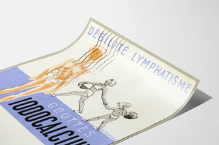 Vintage poster of Iodocalcium drops for lymphatic issues