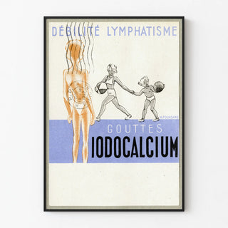 Vintage poster of Iodocalcium drops for lymphatic issues