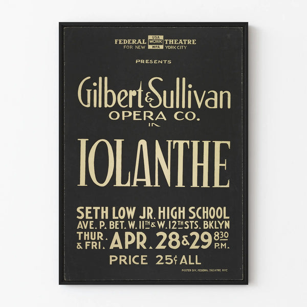 Vintage poster Iolanthe - Classic theater wall decoration