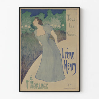 Irène Henry Wall Decoration Poster with Clock