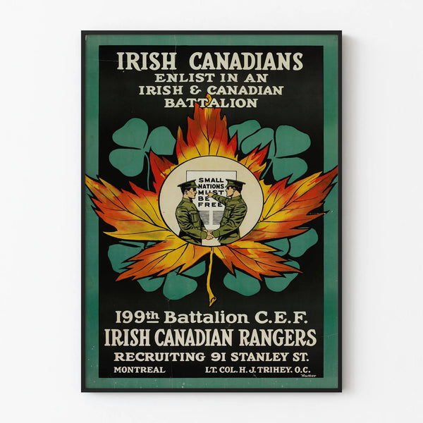 Recruitment Poster of the Irish Canadian Rangers, 199th Battalion