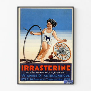 Vintage advertising poster IRRASTERINE Vitamin D antirachitic